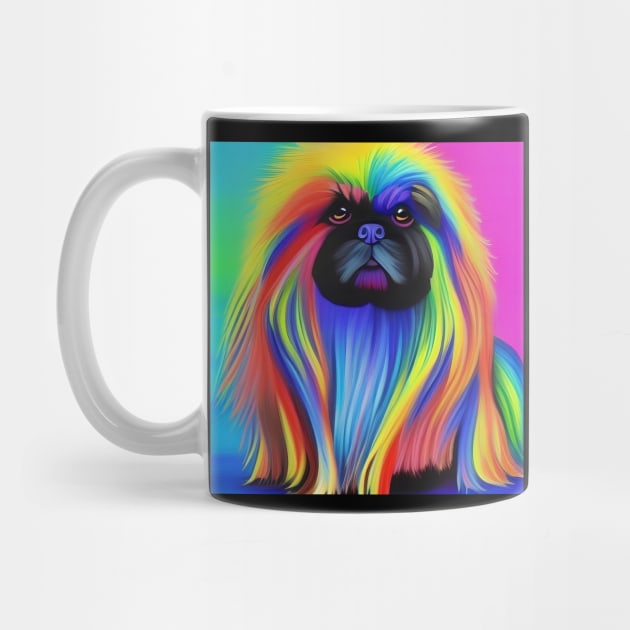 Pekingese Dog Rainbow Painting by KayBee Gift Shop